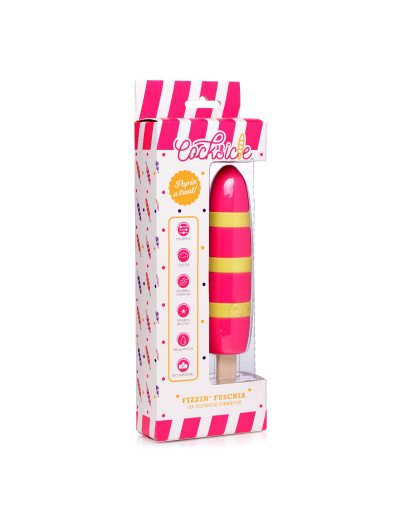 Ярко-розовый вибростимулятор-эскимо 10X Popsicle Vibrator - 21,6 см.