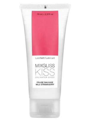 Смазка на водной основе Mixgliss Kiss с ароматом земляники - 70 мл.