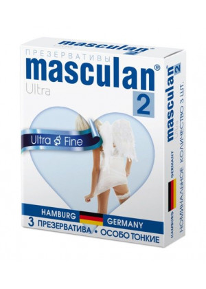 Ультратонкие презервативы Masculan Ultra 2 Fine с обильной смазкой - 3 шт.