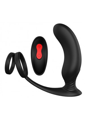 Черный массажер простаты REMOTE P-PLEASER