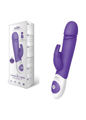 Фиолетовый вибратор с функцией толкания Thrusting Rabbit