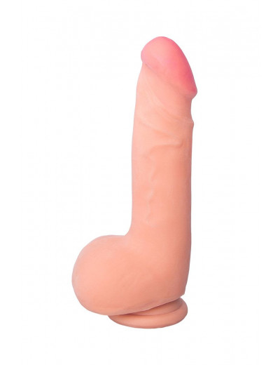 Телесный вибратор REALSTICK ELITE VIBRO с пультом ДУ - 19 см.