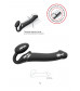 Черный безремневой вибрострапон Vibrating Bendable Strap-On - size L