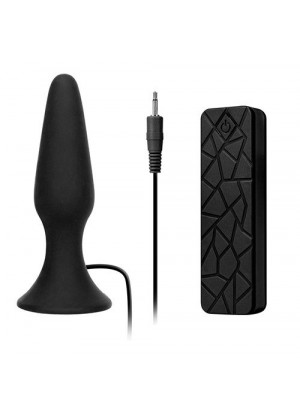 Чёрная вибропробка MENZSTUFF 5INCH SLIM INTRUDER BUTT PLUG - 13 см.
