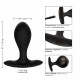 Черная расширяющаяся анальная пробка Weighted Silicone Inflatable Plug M