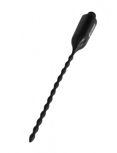 Черный стимулятор уретры с вибрацией и электростимуляцией Urethral Sounding Plug