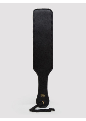 Черная шлепалка Bound to You Faux Leather Spanking Paddle - 38,1 см.