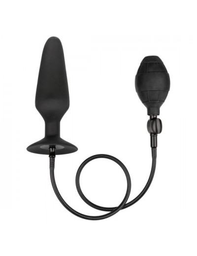 Черная расширяющаяся анальная пробка XL Silicone Inflatable Plug - 16 см.