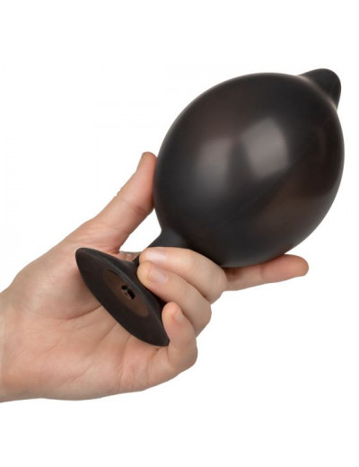 Черная расширяющаяся анальная пробка XL Silicone Inflatable Plug - 16 см.