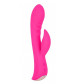 Ярко-розовый вибромассажер-кролик 5  Silicone Ripple Passion - 19,1 см.
