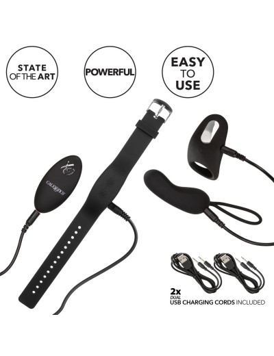 Черный вибронабор для двоих Silicone Remote Foreplay Set
