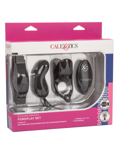Черный вибронабор для двоих Silicone Remote Foreplay Set