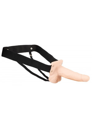 Полый страпон с вибрацией Vibrating Strap-On Sleeve - 17,5 см.