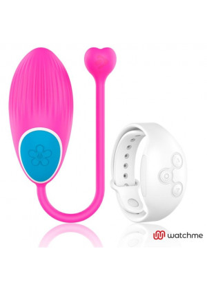 Розовое виброяйцо с белым пультом-часами Wearwatch Egg Wireless Watchme
