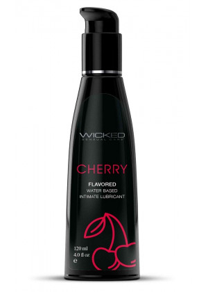 Лубрикант с ароматом сладкой вишни Wicked Aqua Cherry - 120 мл.