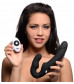 Черный безремневой страпон Urge Silicone Strap On с пультом ДУ - 24 см.