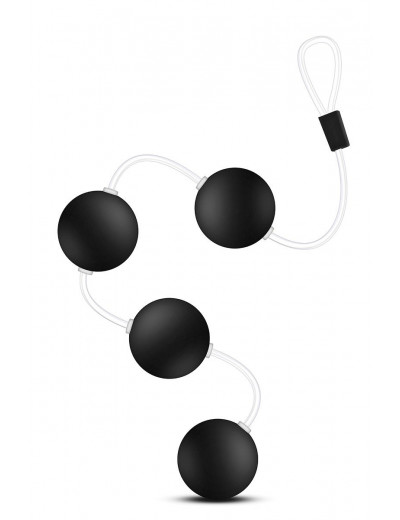 Черные анальные шарики Pleasure Balls - 38,1 см.