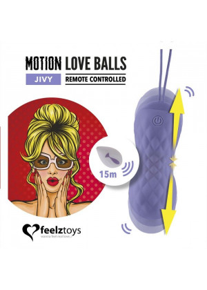 Фиолетовые вагинальные шарики Remote Controlled Motion Love Balls Jivy