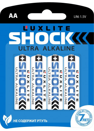 Батарейки Luxlite Shock (BLUE) типа АА - 4 шт.