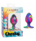 Яркая анальная пробка Cheeky Medium Tie-Dye Plug - 7,5 см.