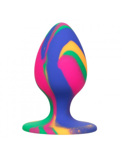 Яркая анальная пробка Cheeky Medium Tie-Dye Plug - 7,5 см.