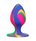 Яркая анальная пробка Cheeky Medium Tie-Dye Plug - 7,5 см.