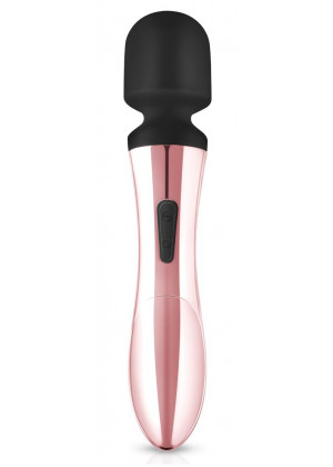 Черно-розовый вибромассажер Nouveau Curve Massager - 21 см.