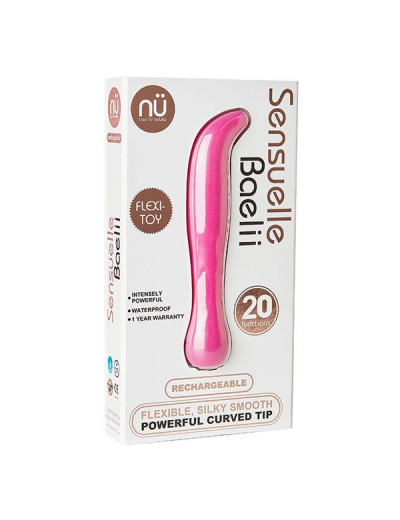 Ярко-розовый перезаряжаемый G-вибратор BAELLI - 12 см.