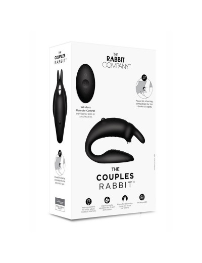Чёрный вибратор для пар The Couples Rabbit