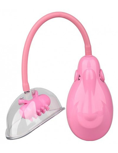 Розовый вакуумный вибромассажер VIBRATING VAGINA PUMP