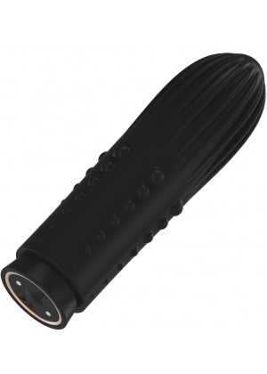 Черная вибропуля Turbo Rechargeable Bullet Lush - 9,8 см.
