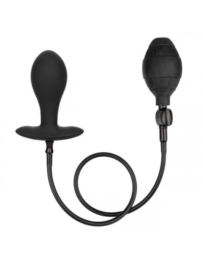 Черная расширяющаяся анальная пробка Weighted Silicone Inflatable Plug Large - 8,25 см.