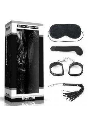 БДСМ-набор Deluxe Bondage Kit: маска, вибратор, наручники, плётка