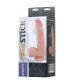 Телесный перезаряжаемый вибратор REALSTICK ELITE VIBRO с пультом ДУ - 21 см.