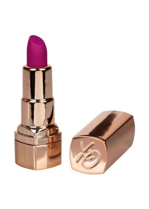Золотистый вибратор-помада с пурпурным мягким кончиком Hide   Play Rechargeable Lipstick