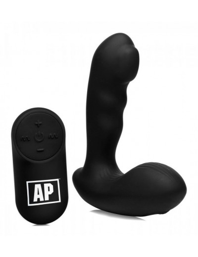 Черный стимулятор простаты Alpha-Pro 7X P-Milker Silicone Prostate Stimulator with Milking Bead