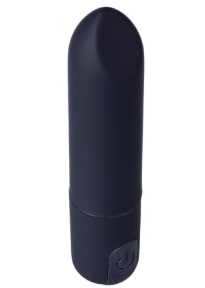 Черная гладкая коническая вибропуля - 8,5 см.
